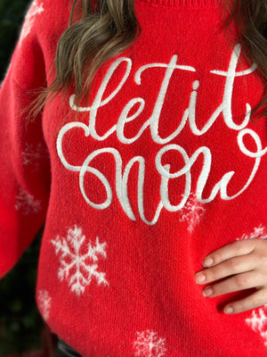 Red Let it Snow Sweater