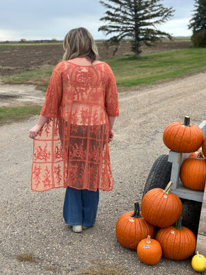 Rust Lace Kimono