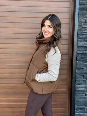 Brown Puffer Vest - (Small - 3X)