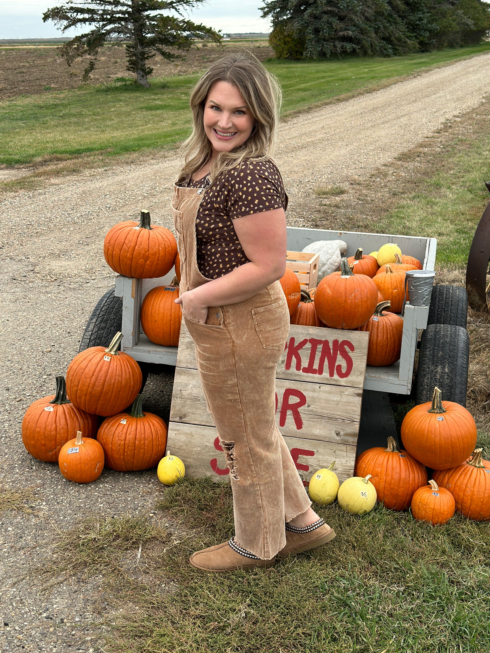 Fall Cord Overalls - Tan