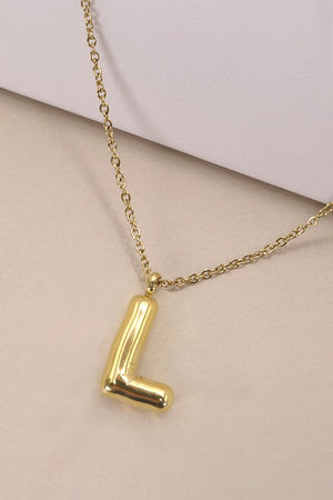 Bubble Letter Necklace - Gold