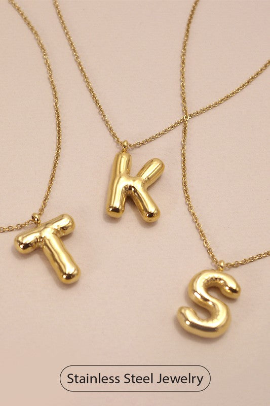 Bubble Letter Necklace - Gold