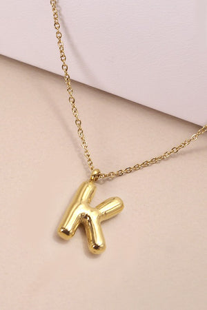 Bubble Letter Necklace - Gold