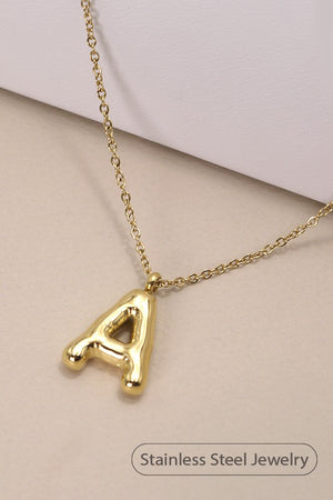 Bubble Letter Necklace - Gold