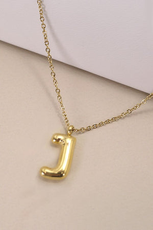 Bubble Letter Necklace - Gold