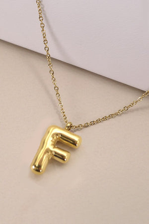 Bubble Letter Necklace - Gold