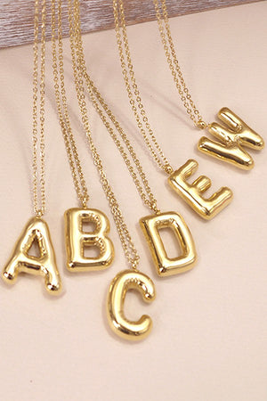 Bubble Letter Necklace - Gold