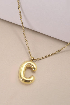 Bubble Letter Necklace - Gold