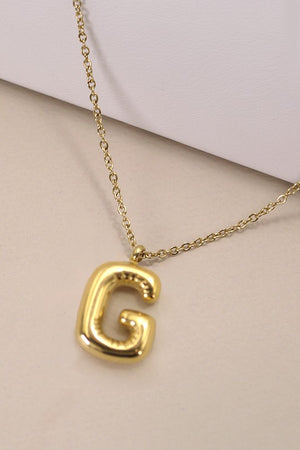 Bubble Letter Necklace - Gold