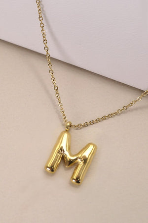 Bubble Letter Necklace - Gold