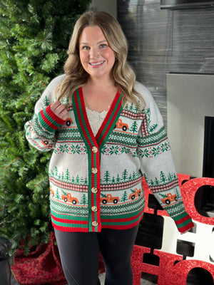 Christmas Truck Cardigan