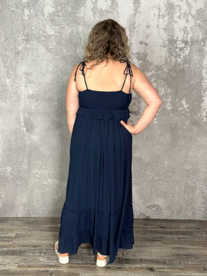 The Navy Ruffle Maxi Dress - FINAL SALE