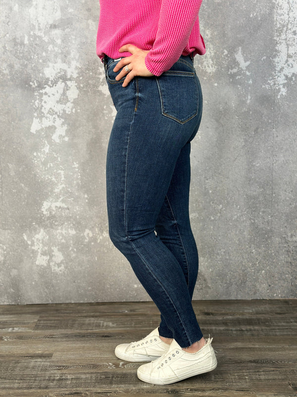 Judy Blue Shark Hem Tummy Control Skinny Jean (sizes 24-24W) - The Pink  Porcupine ltd.