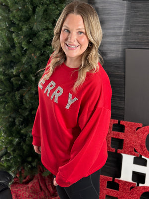 Red Merry Sweatshirt