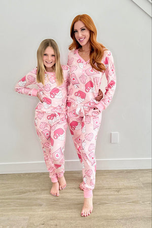 PREORDER Buttery Shirley Mama and Mini Lounge Sets - Pink Cocoa - FINAL SALE