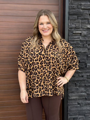 Flowy Leopard Blouse Top