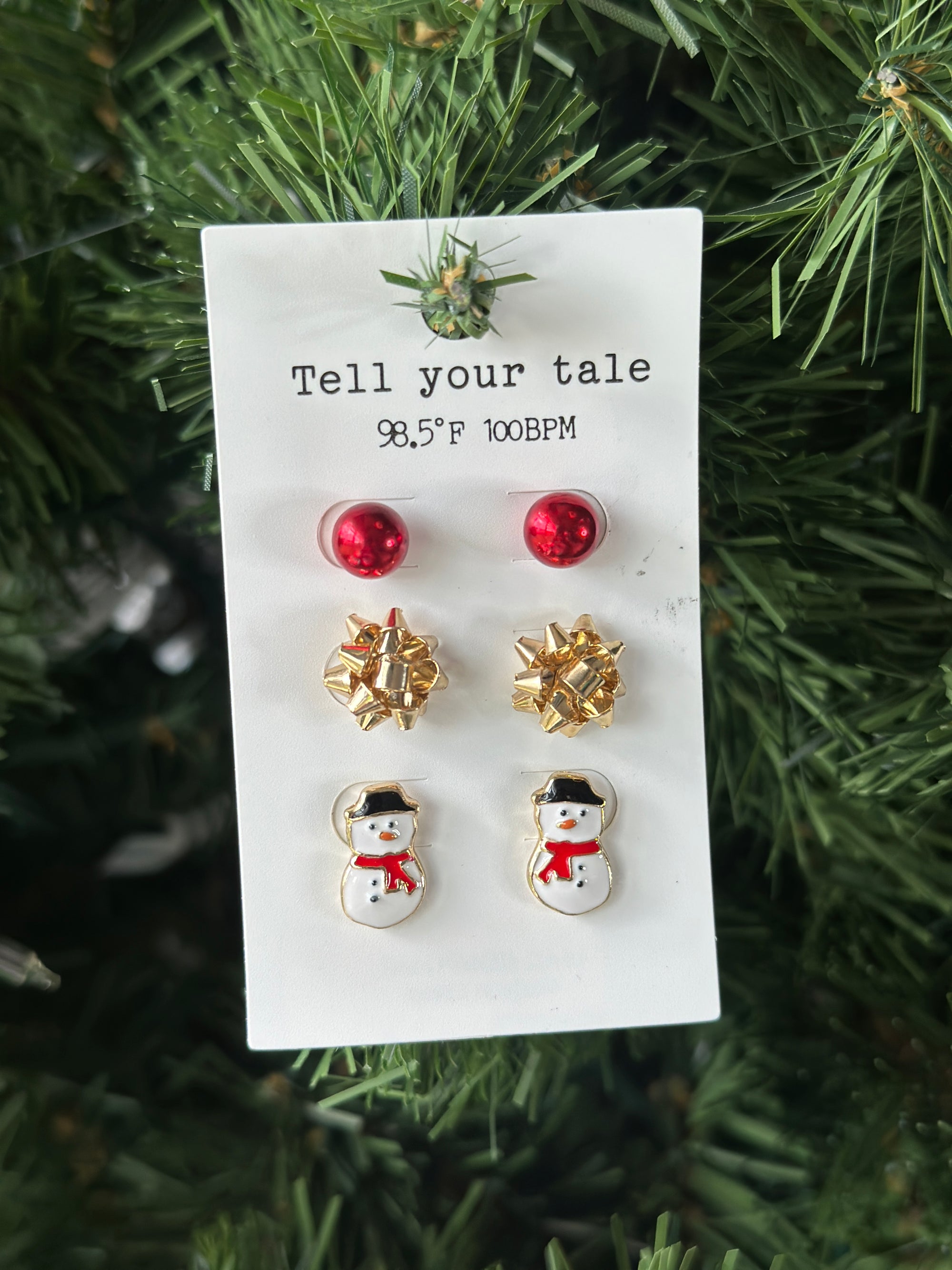 3 Pack Snowman Earring Set