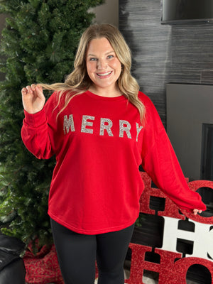 Red Merry Sweatshirt