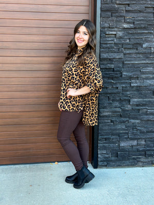 Flowy Leopard Blouse Top