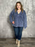 Mineral Wash Denim Blue Vneck Sweatshirt