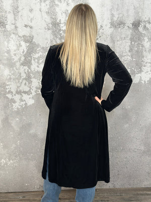 Black Velvet Duster Coat