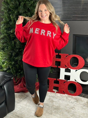 Red Merry Sweatshirt