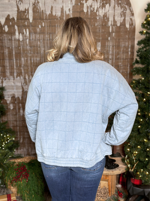 Vintage Wash Quilted Jacket - Denim Blue (Small - 3X)