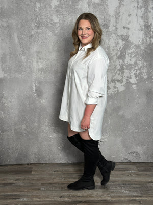 Oversized White Pocket Blouse/Tunic