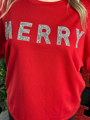 Red Merry Sweatshirt