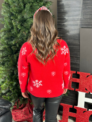 Red Let it Snow Sweater