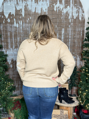 Taupe Floral Sweater