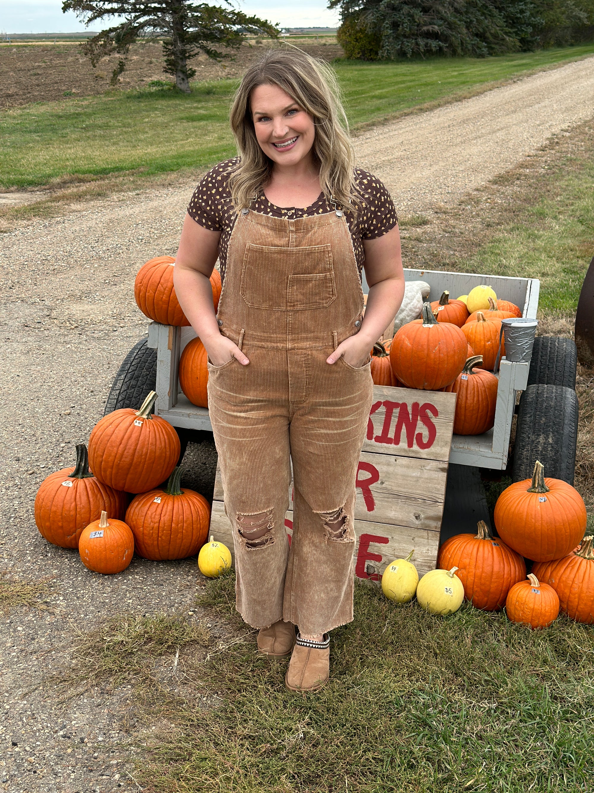 Fall Cord Overalls - Tan