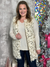 Faux Feather Vest with Sequins - Cream