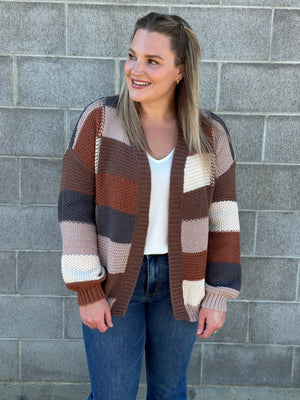 Patchwork Knit Cardigan