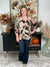 The Wrinkle Free Vneck Top - Black with Peach Floral (Small - 3X)