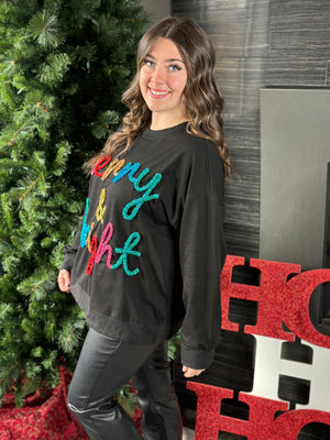 Merry and Bright Tinsel Sweatshirt