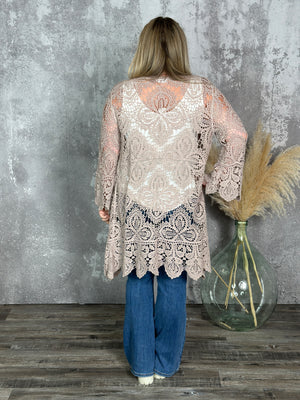 The Crochet Cardigan/Duster - Taupe