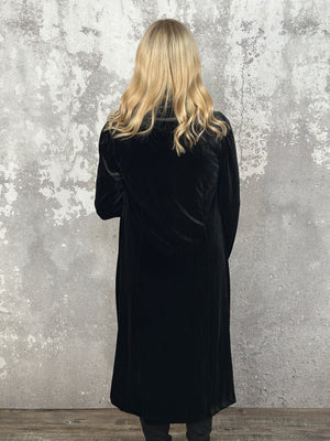 Black Velvet Duster Coat