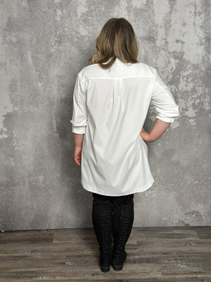 Oversized White Pocket Blouse/Tunic