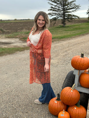 Rust Lace Kimono