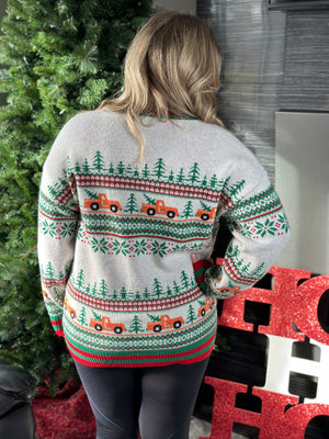 Christmas Truck Cardigan