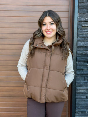 Brown Puffer Vest - (Small - 3X)