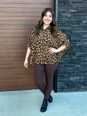 Flowy Leopard Blouse Top