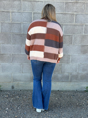 Patchwork Knit Cardigan