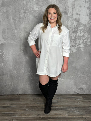 Oversized White Pocket Blouse/Tunic