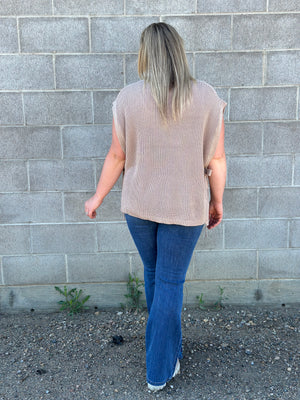 Side Tie Sweater Vest - Taupe