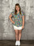 The Wrinkle Free Short Sleeve Lizzie Top - Mint Bright Floral Multi (Small - 3X) FINAL SALE