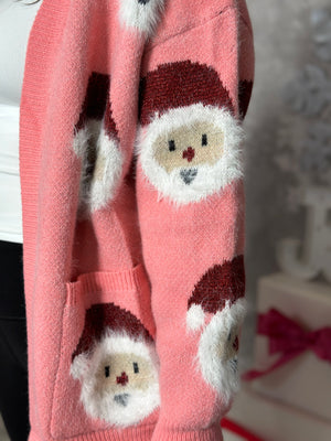 Pink Santa Cardigan