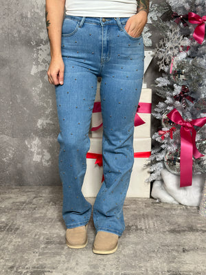 Studded Straight Leg Jean (Sizes 0 - 20)