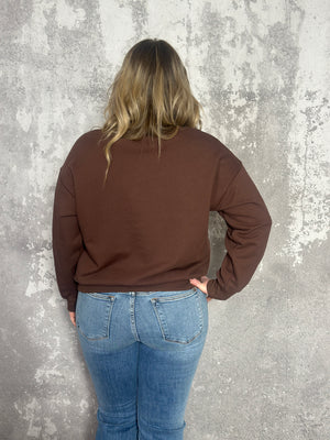 Brown Western Stitch Sweatshirt